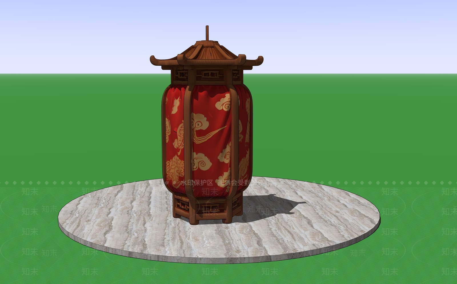 现代新中式灯笼SU模型下载【ID:1200926968】