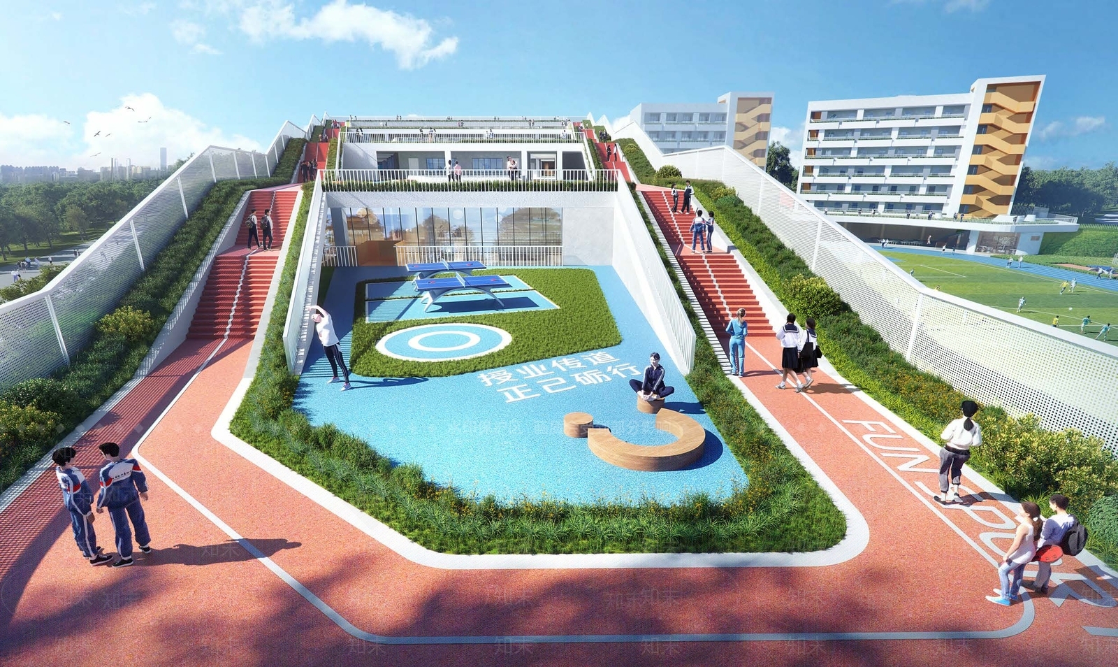 现代学校建筑SU模型下载【ID:1200928477】