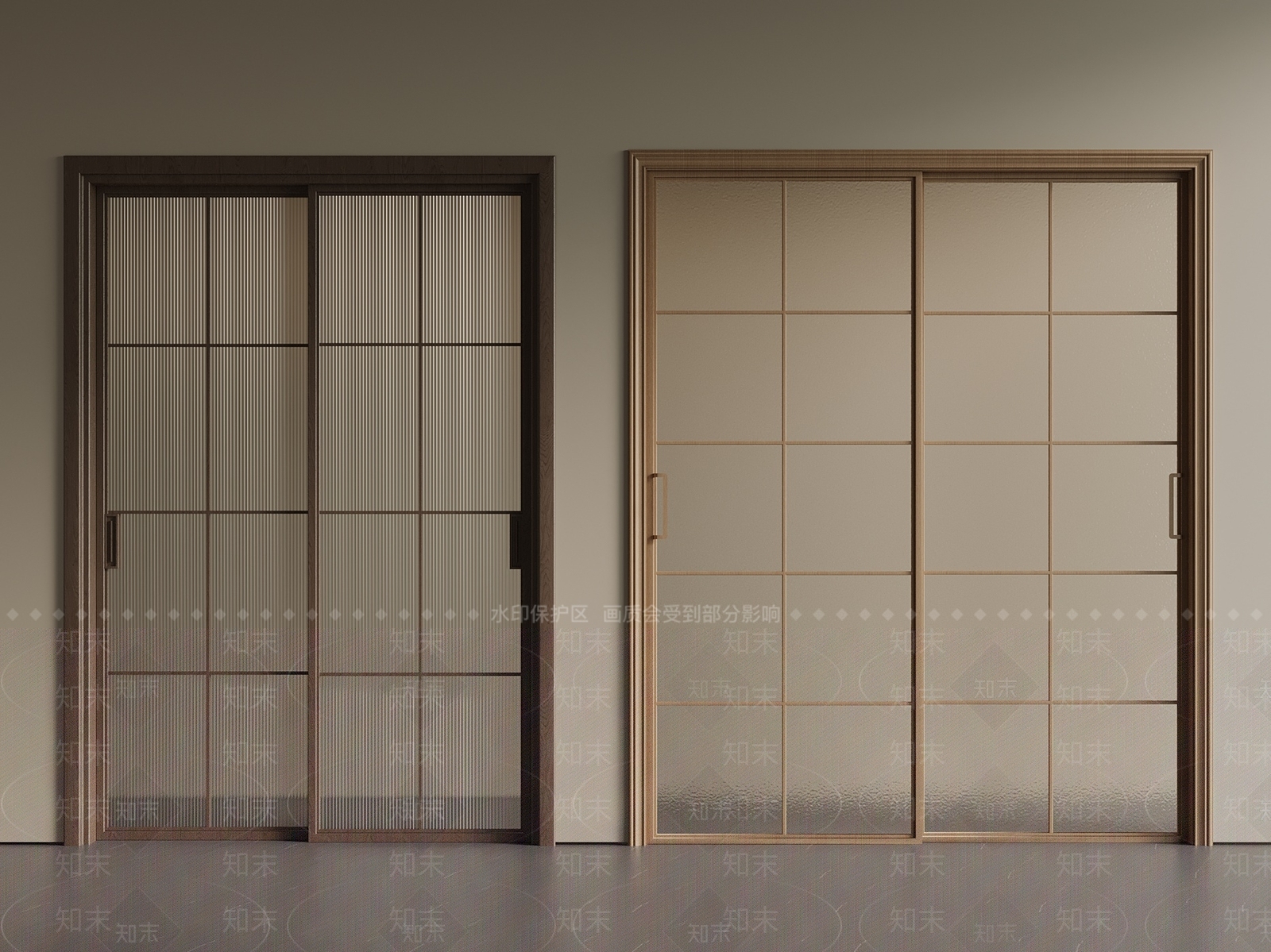 中古轻奢推拉门3D模型下载【ID:1200930839】