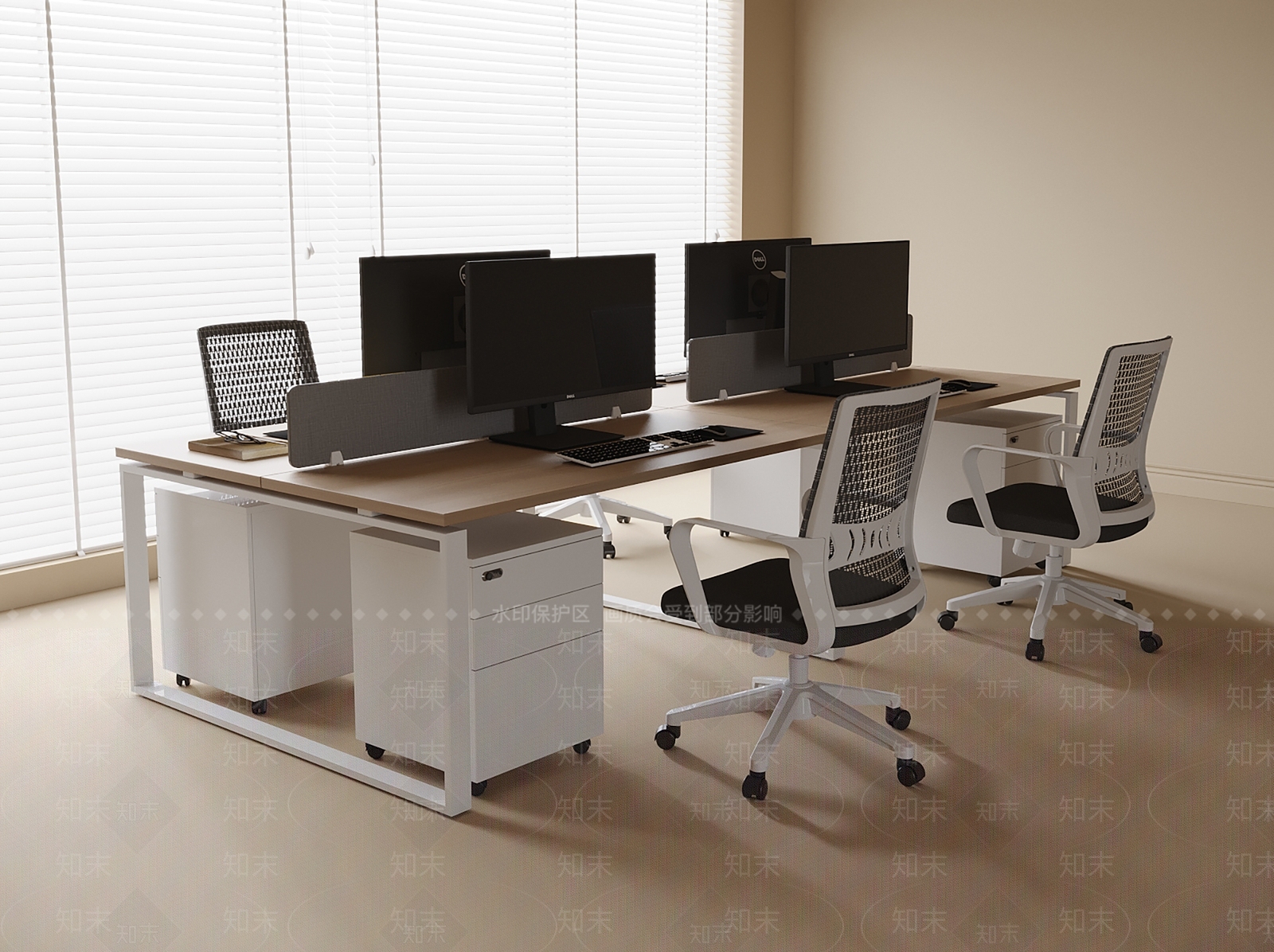 现代办公桌椅3D模型下载【ID:1200930964】