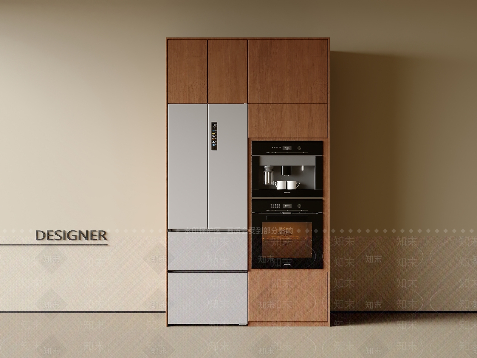 现代中古冰箱柜3D模型下载【ID:1200931573】