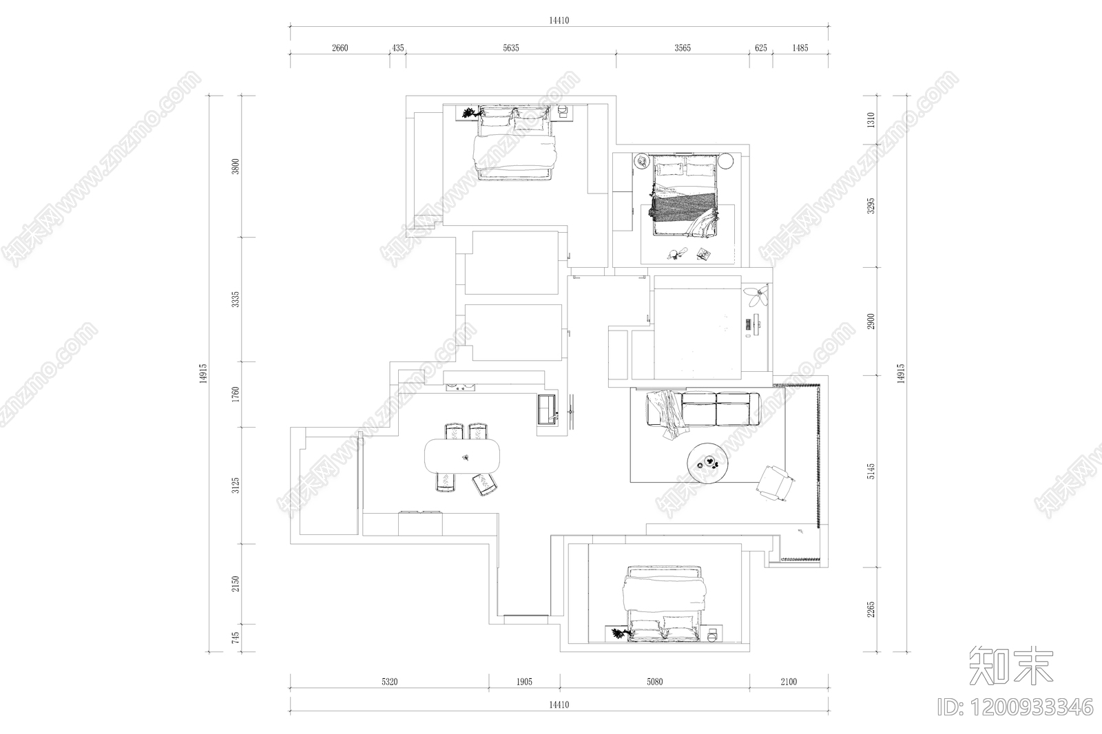 大平层施工图下载【ID:1200933346】