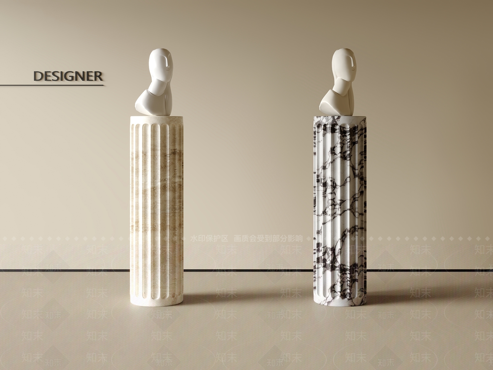 现代中古雕塑摆件3D模型下载【ID:1200936110】