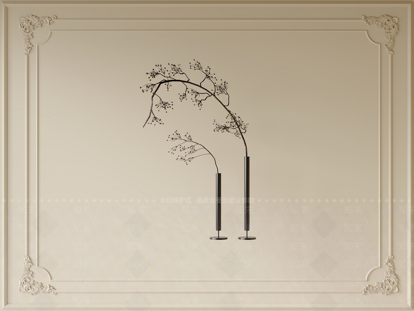 现代中古花艺3D模型下载【ID:1200936453】