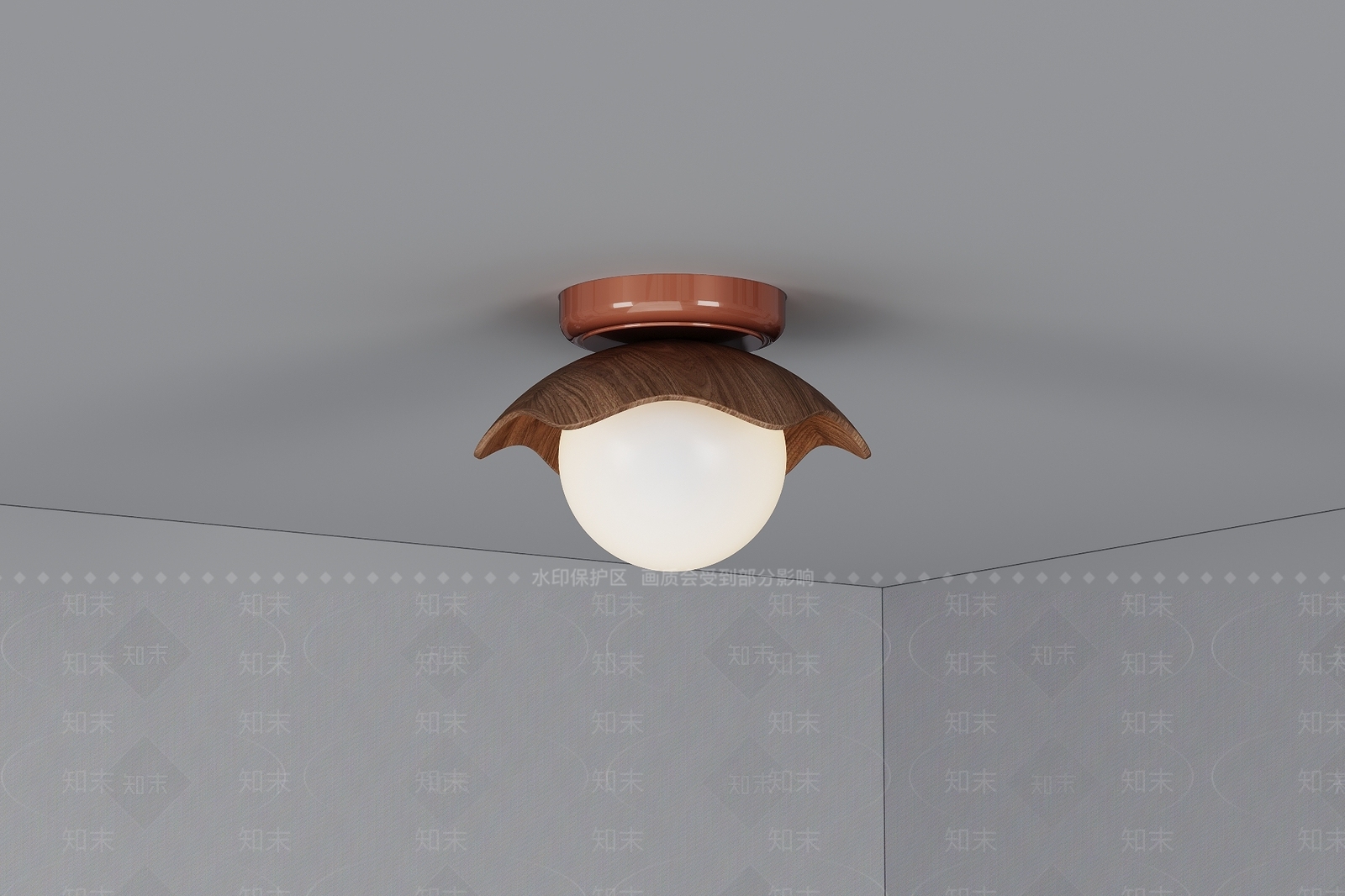 侘寂中古吸顶灯3D模型下载【ID:1200936580】