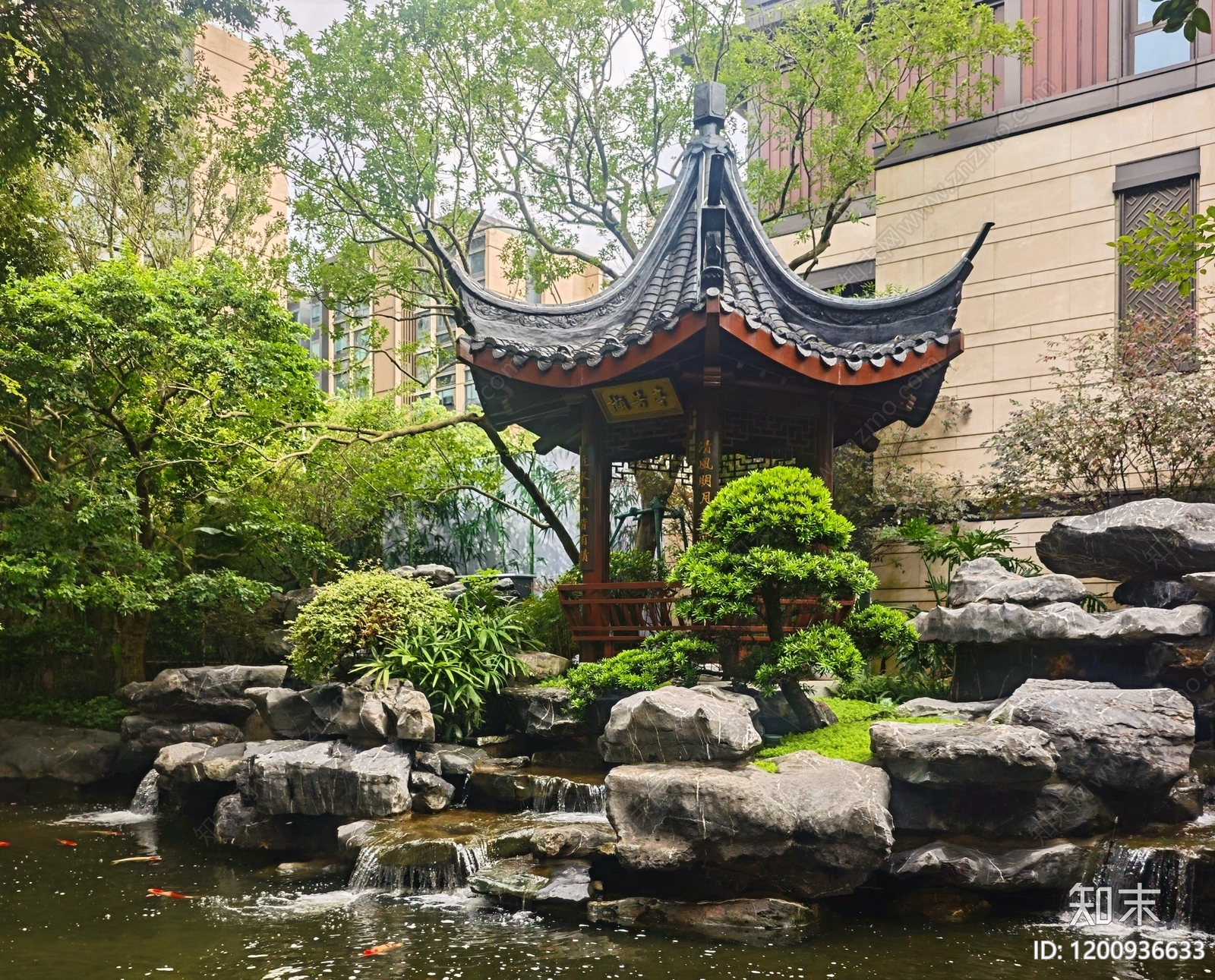 中式假山水景图库cad施工图下载【ID:1200936633】