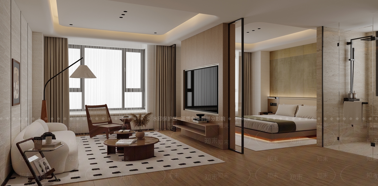 现代酒店客房3D模型下载【ID:1200936894】