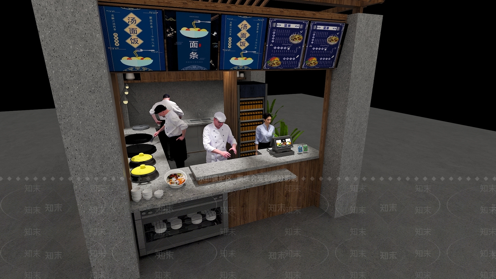 现代后厨3D模型下载【ID:1200937393】
