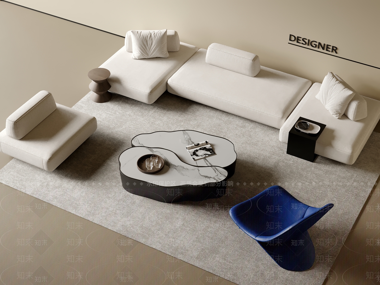 现代沙发组合3D模型下载【ID:1200938174】