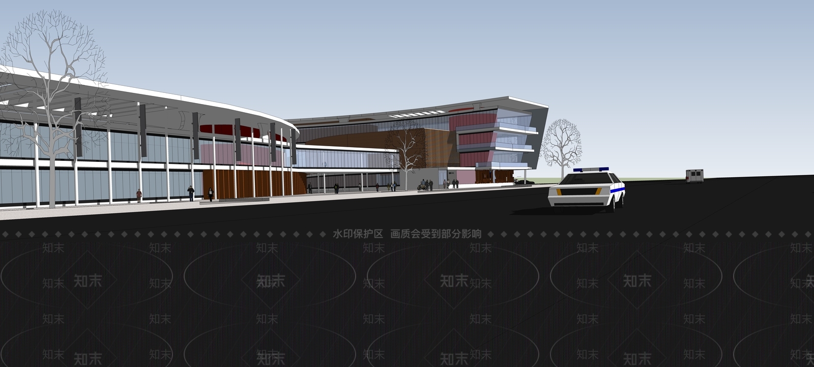 现代商场建筑SU模型下载【ID:1200938185】