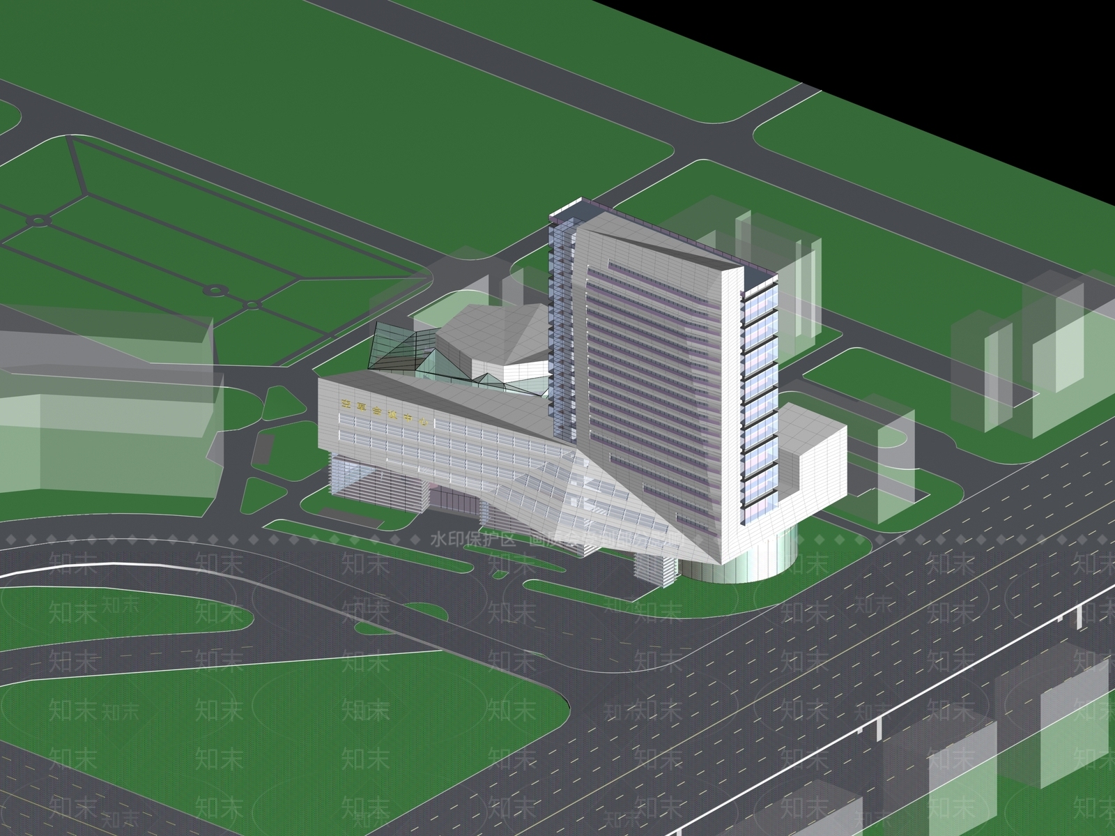 现代写字楼3D模型下载【ID:1200938556】