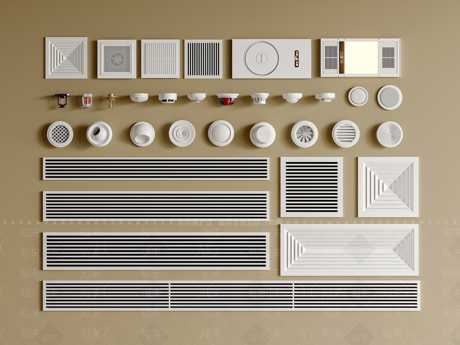 空调出风口3D模型下载【ID:1200939216】