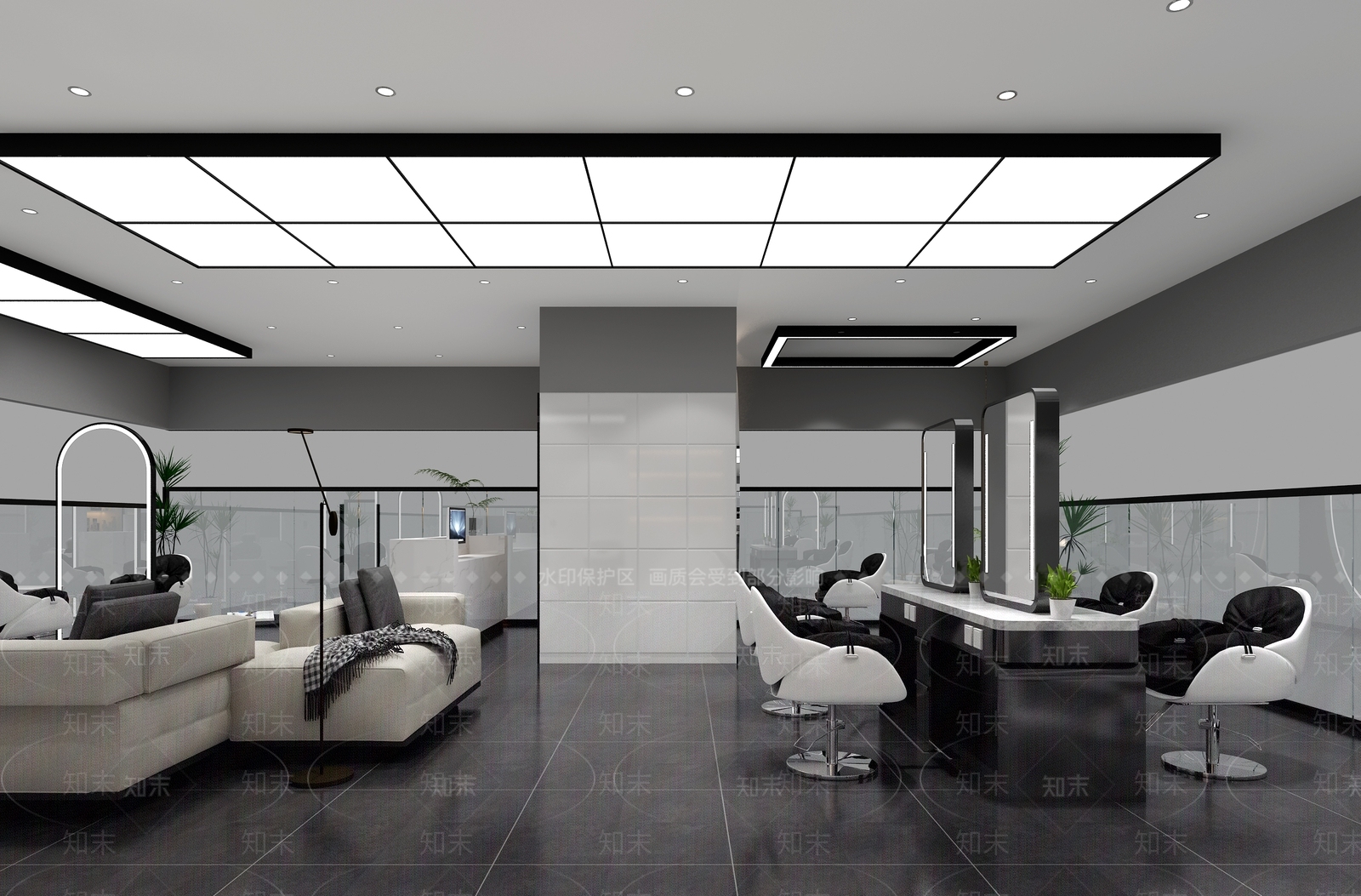 现代美发店3D模型下载【ID:1200944650】