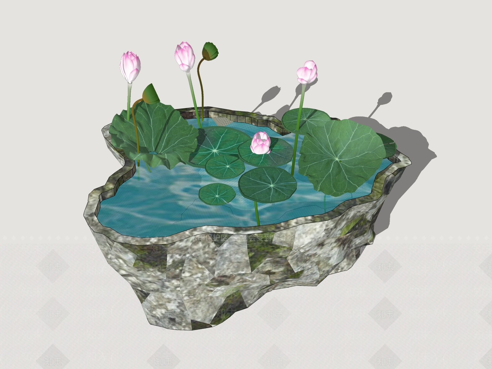 中式庭院小品SU模型下载【ID:1200942798】
