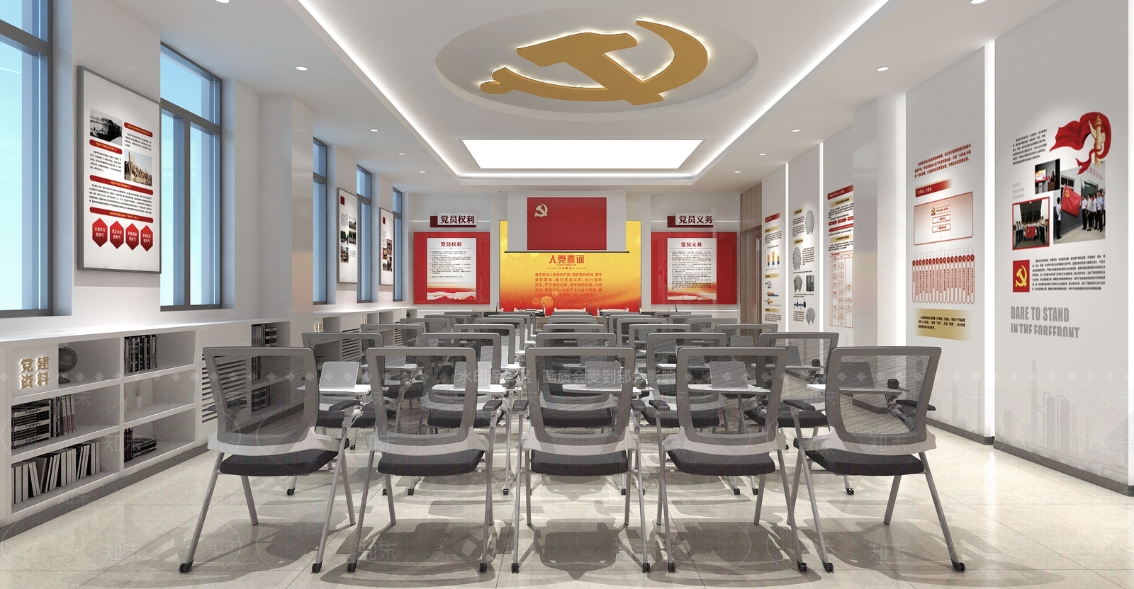 现代党建展厅3D模型下载【ID:1200943416】
