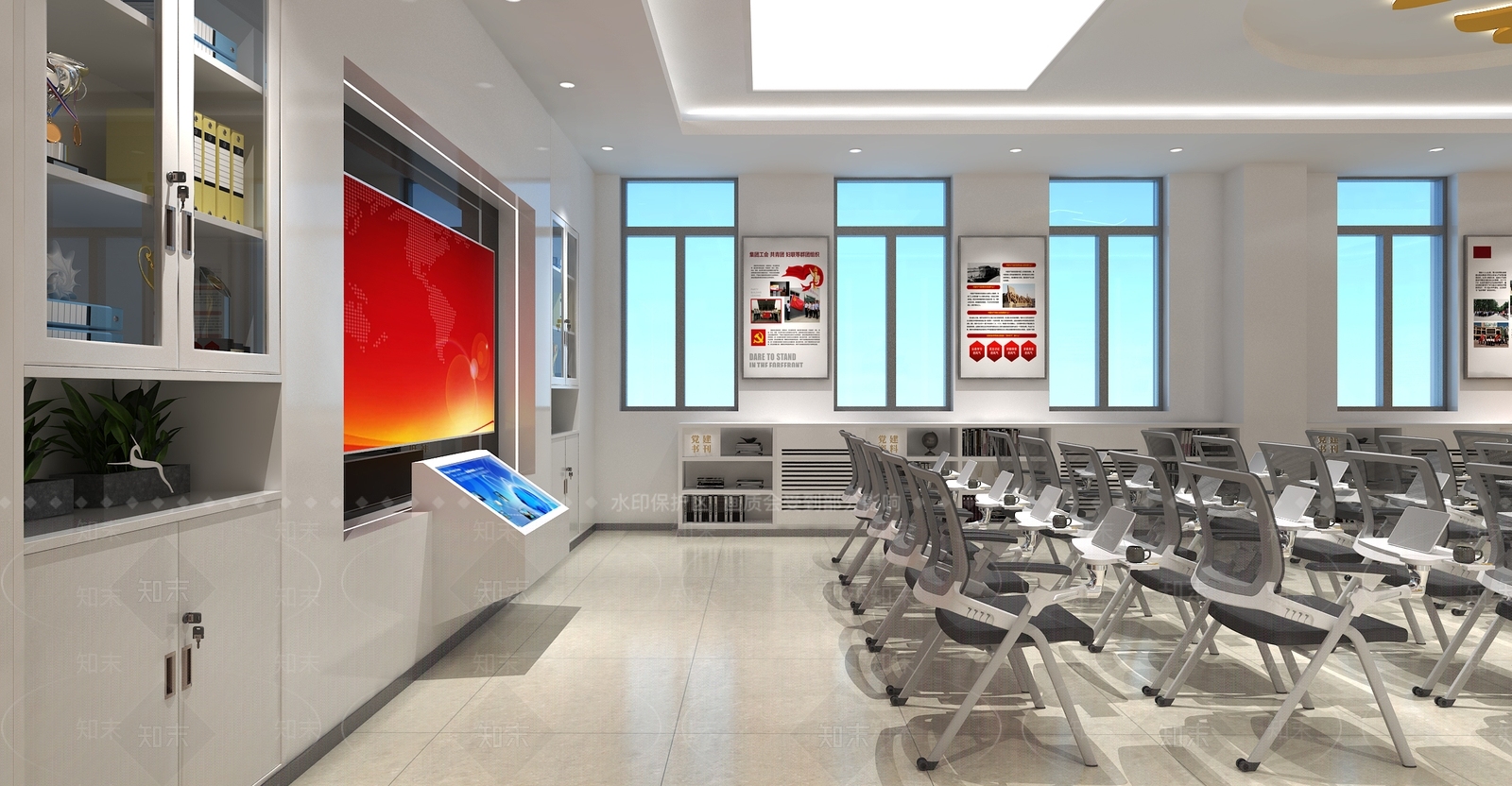 现代党建展厅3D模型下载【ID:1200943416】