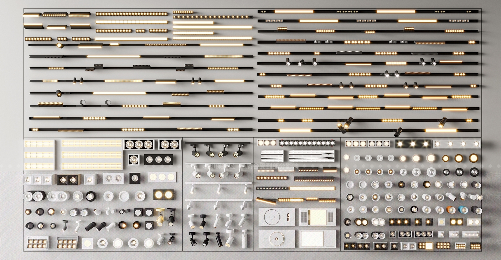 现代筒灯射灯SU模型下载【ID:1200943660】