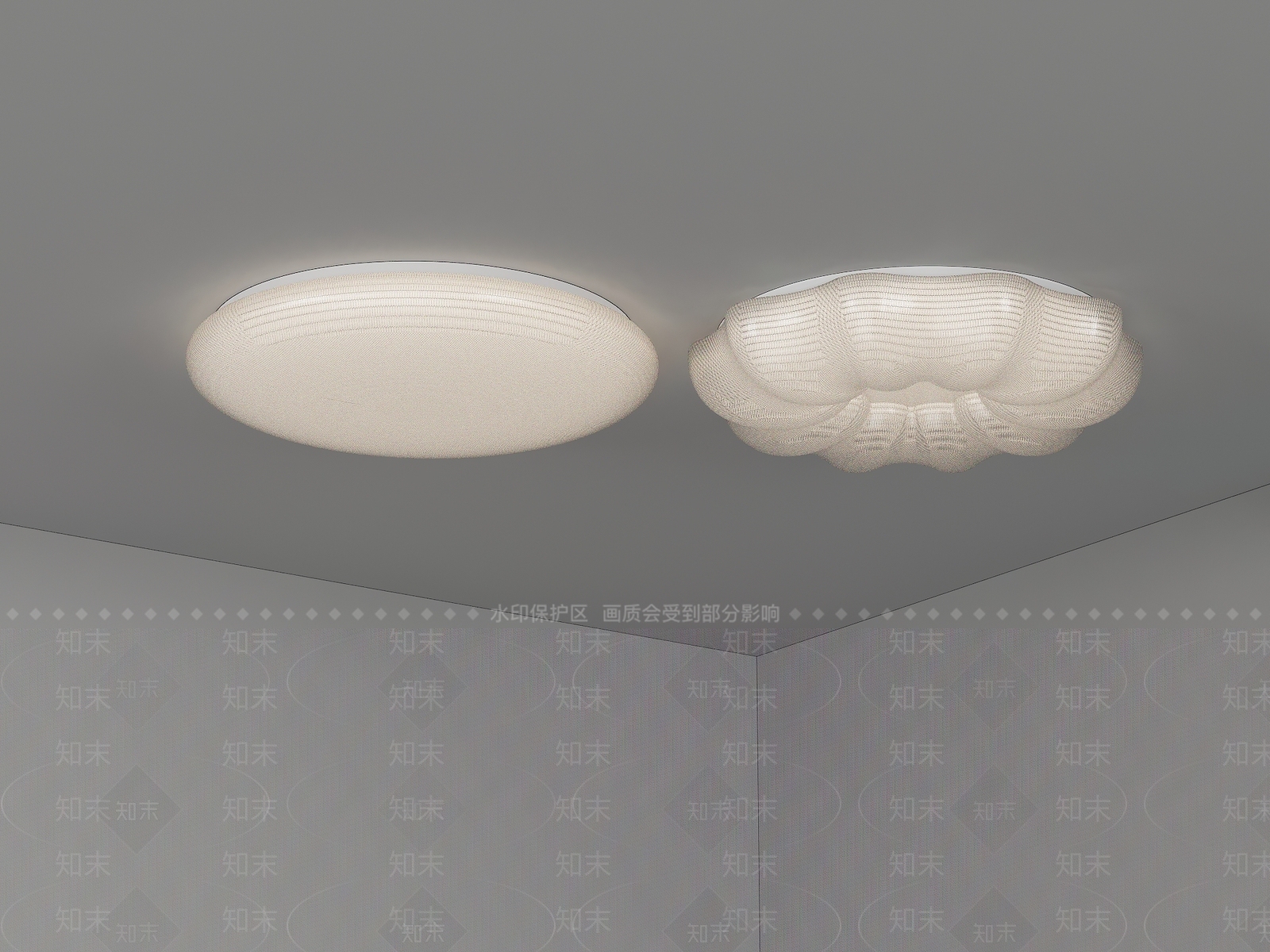 现代吸顶灯3D模型下载【ID:1200943533】