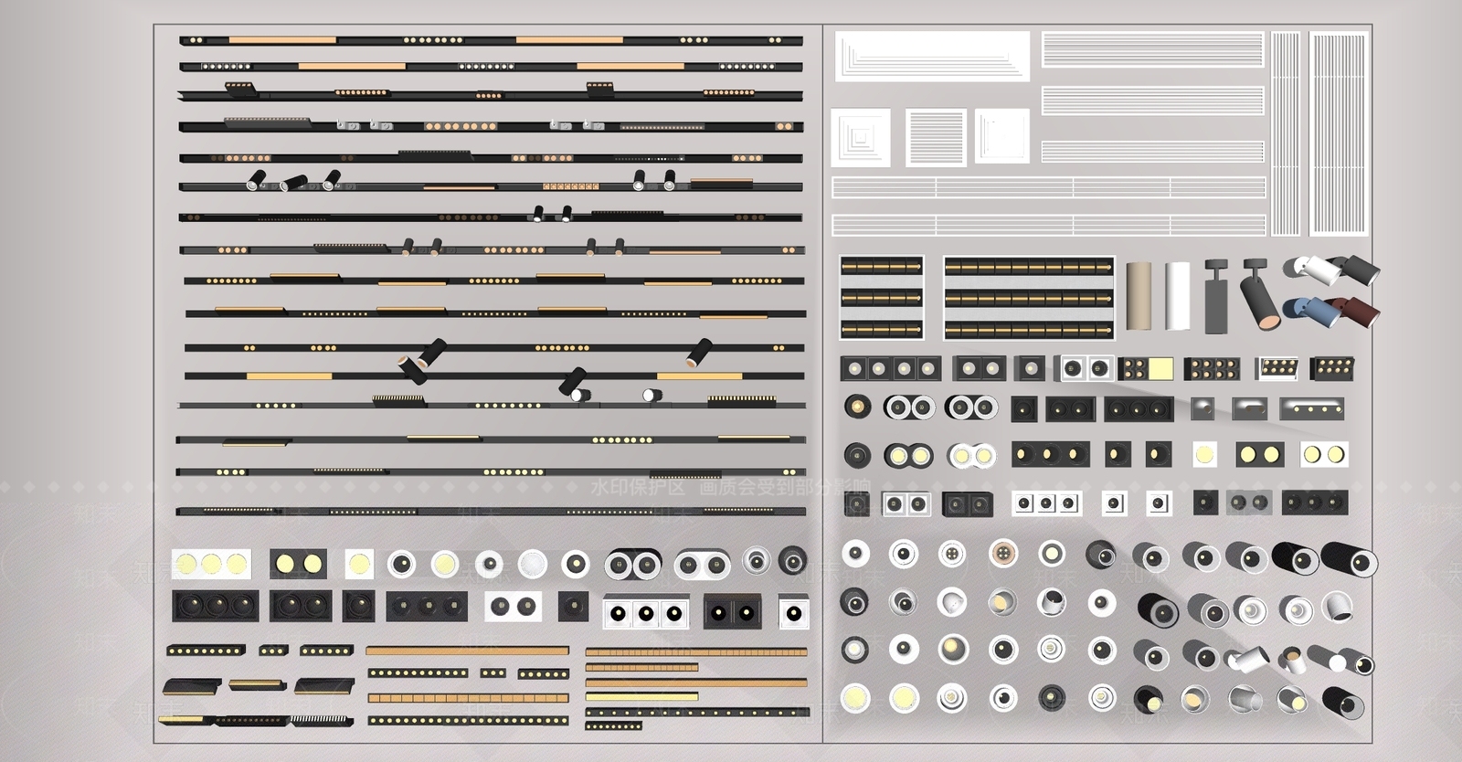 现代筒灯射灯SU模型下载【ID:1200943710】