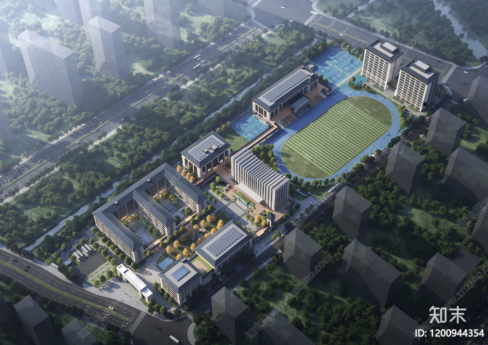 现代新中式中小学建筑下载【ID:1200944354】