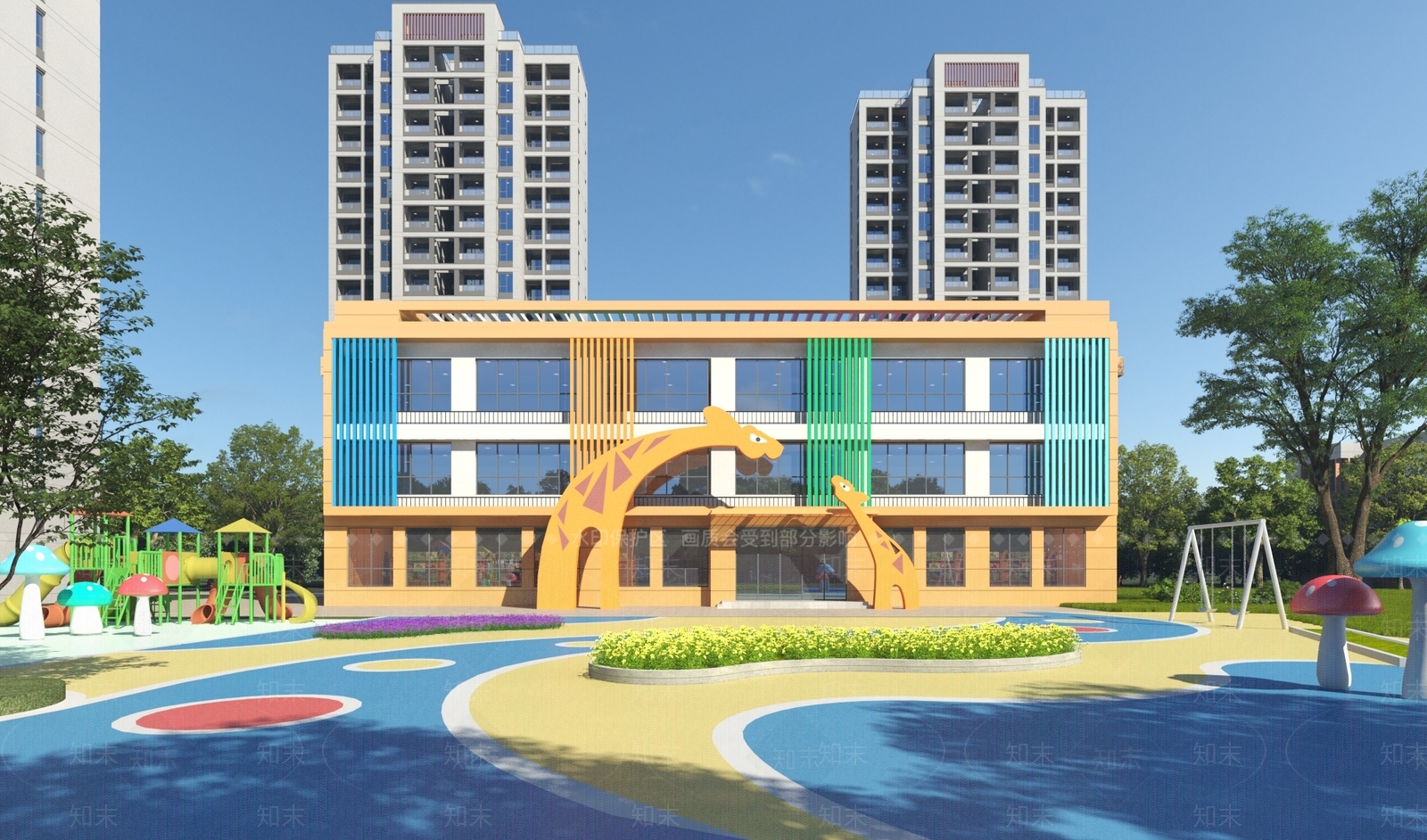 现代幼儿园3D模型下载【ID:1200944468】
