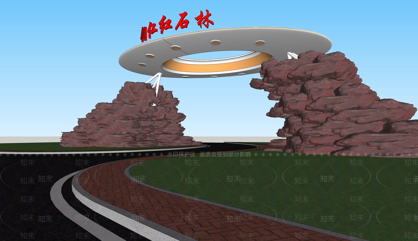 现代新中式风格建筑SU模型下载【ID:1200945636】