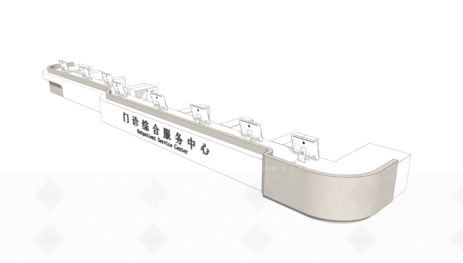 现代简约前台SU模型下载【ID:1200945724】