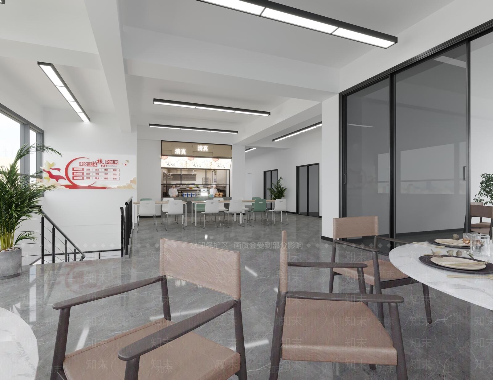 现代食堂3D模型下载【ID:1200946084】