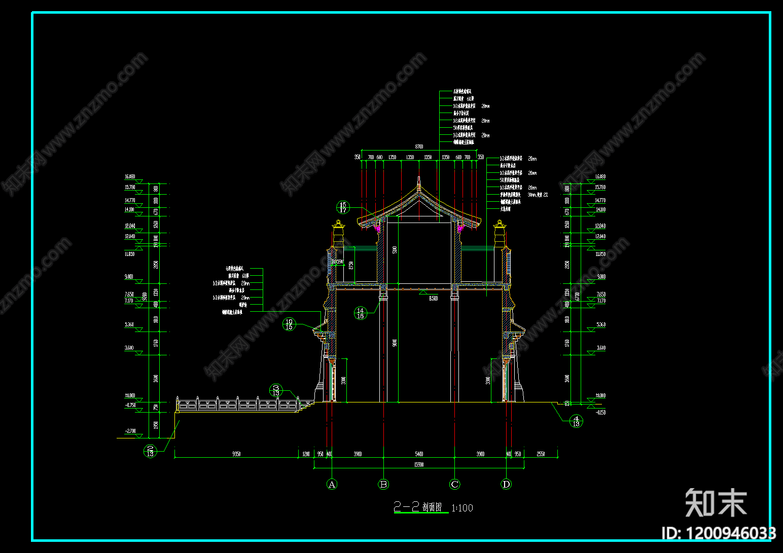 仿古建筑施工图下载【ID:1200946033】