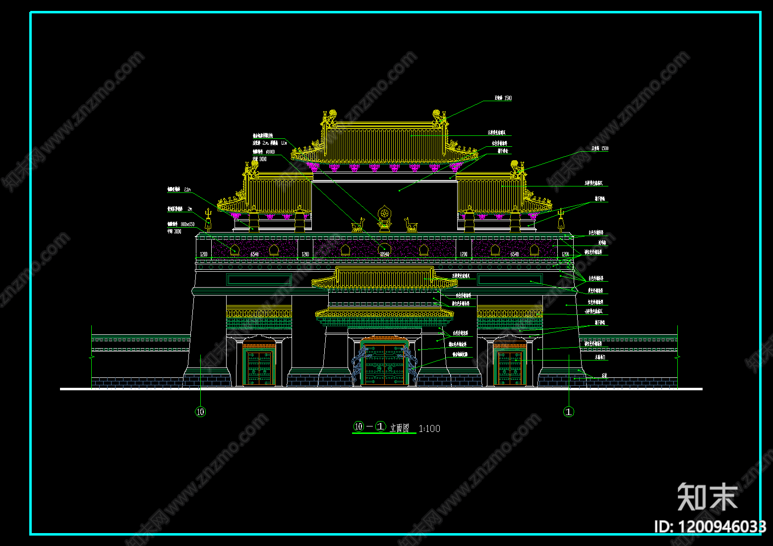 仿古建筑cad施工图下载【ID:1200946033】