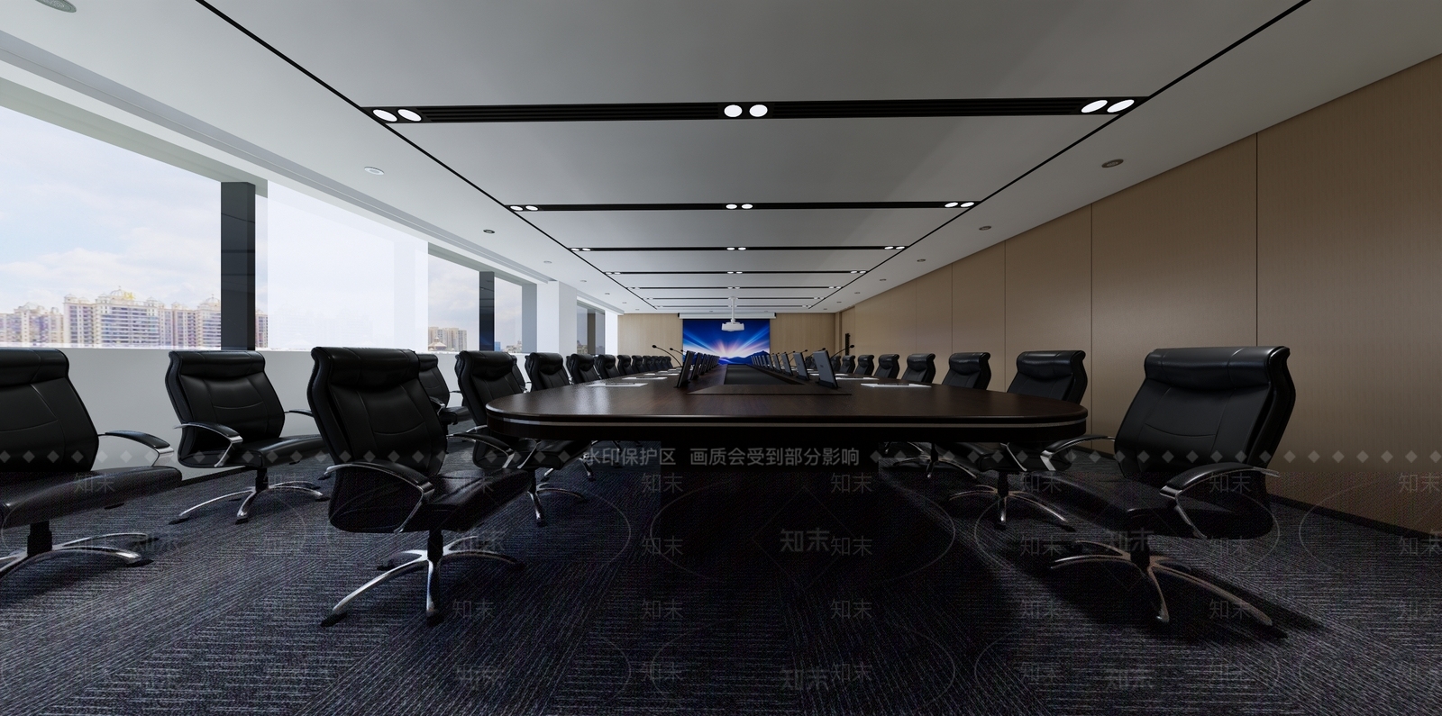 现代中式会议室SU模型下载【ID:1200946505】