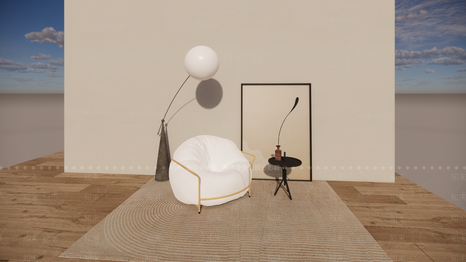 欧式现代单人沙发SU模型下载【ID:1200950330】