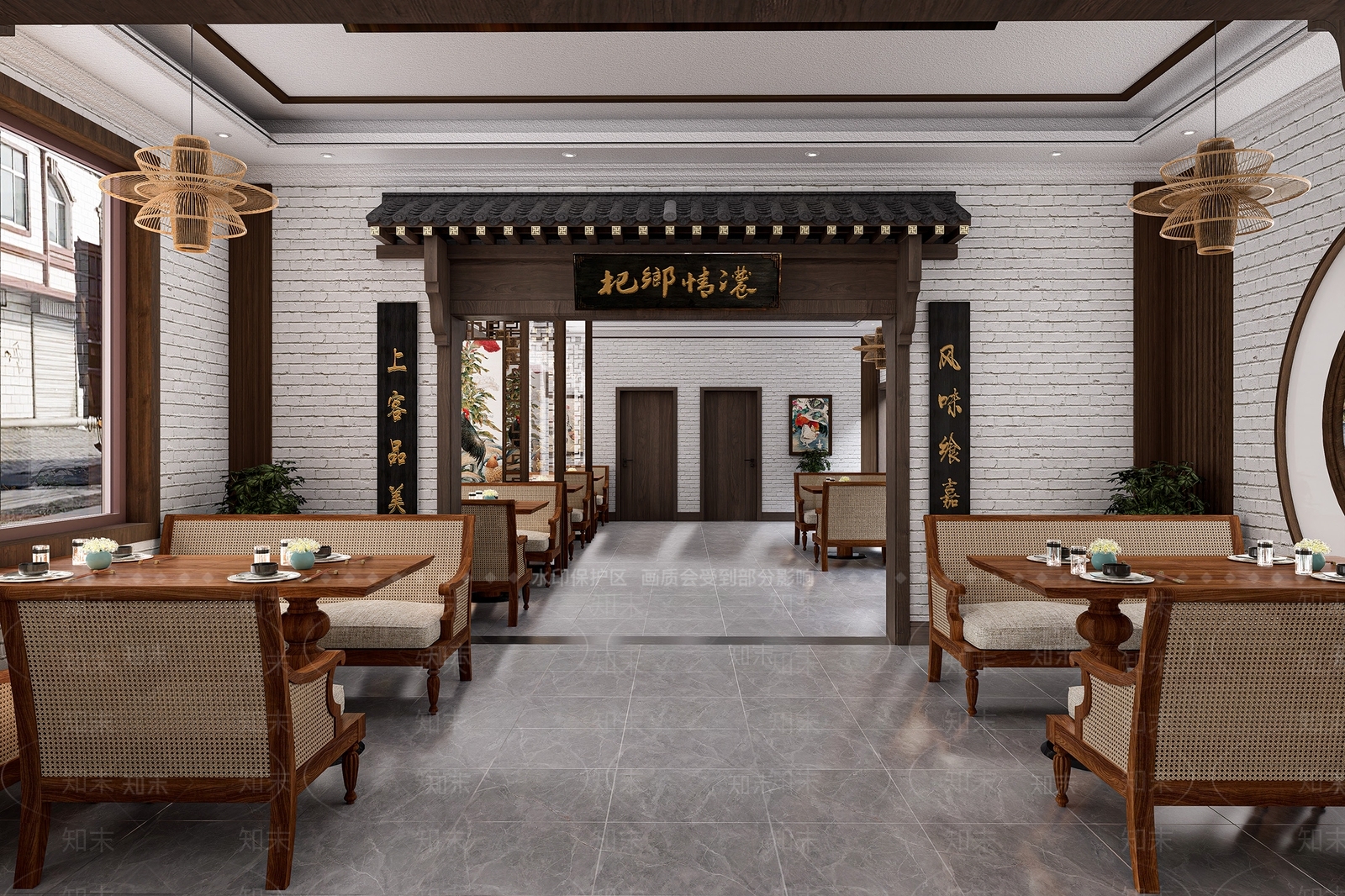 中式中餐厅3D模型下载【ID:1200950306】