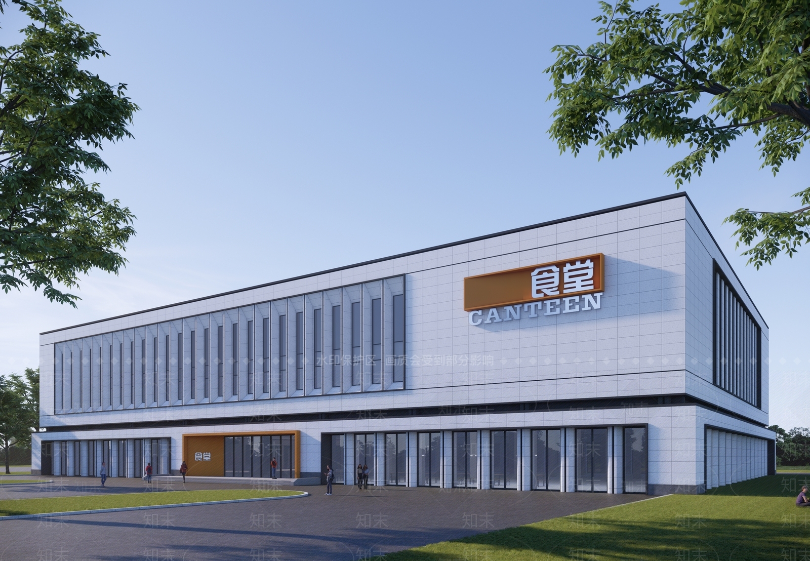 现代学校建筑SU模型下载【ID:1200952424】