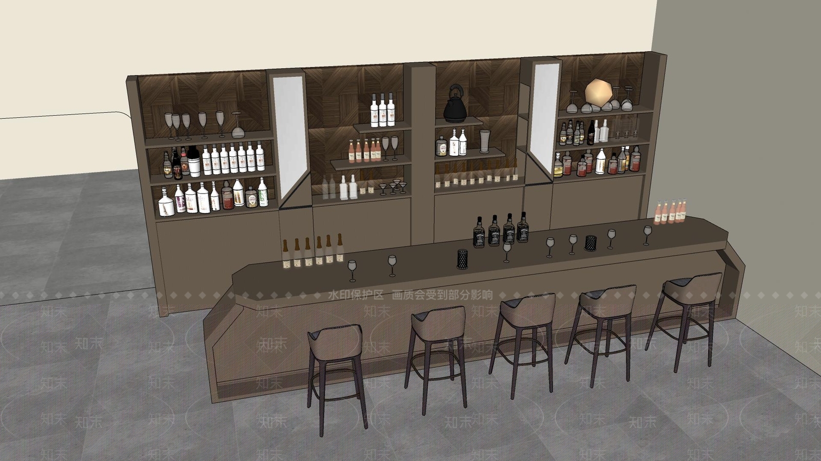中式茶餐厅SU模型下载【ID:1200952641】
