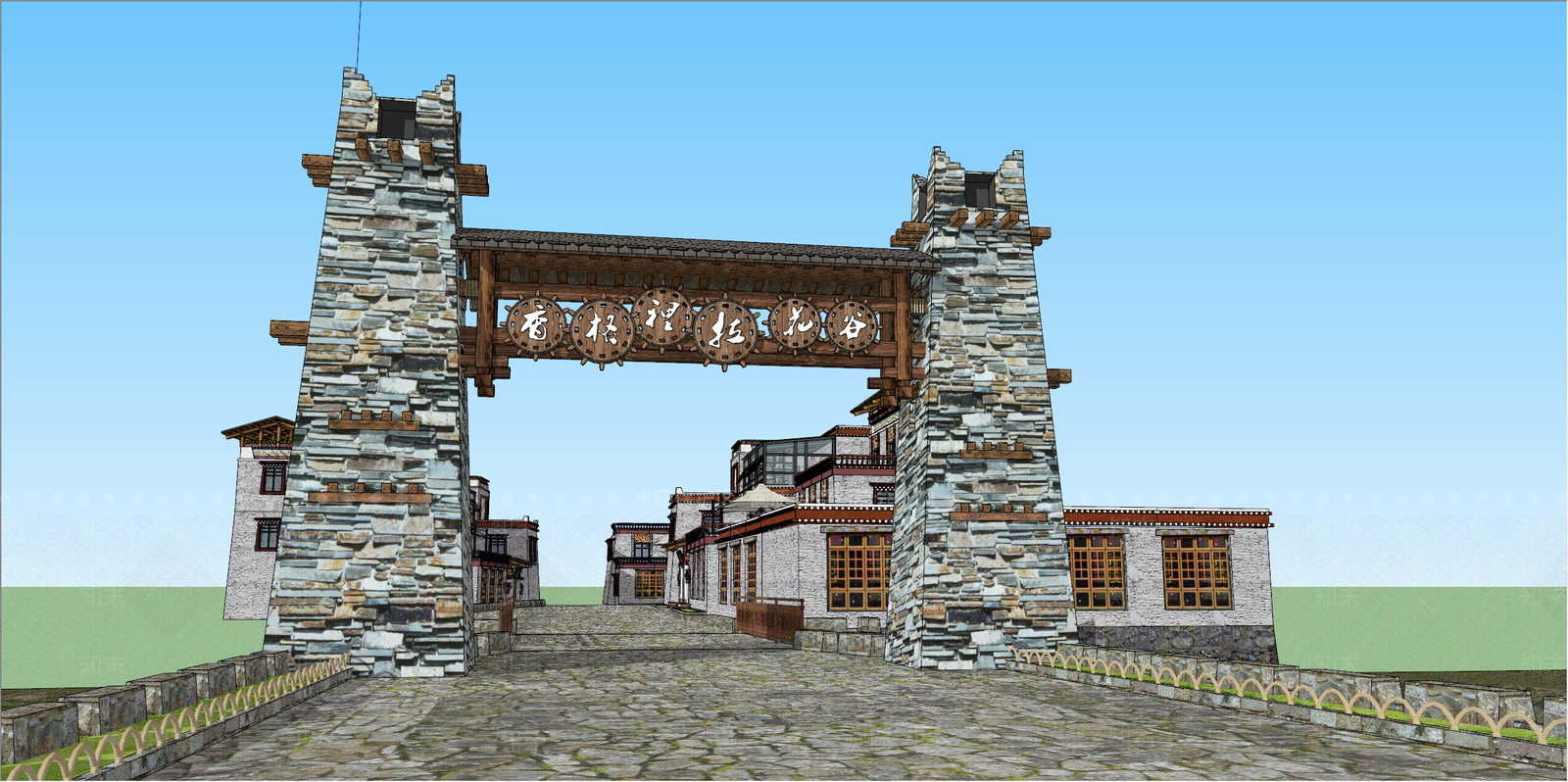 复古侘寂标识塔SU模型下载【ID:1200956912】