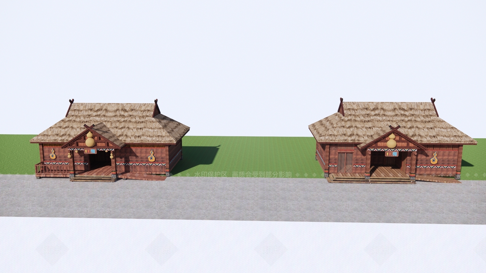 复古原木其他农业建筑SU模型下载【ID:1200957468】