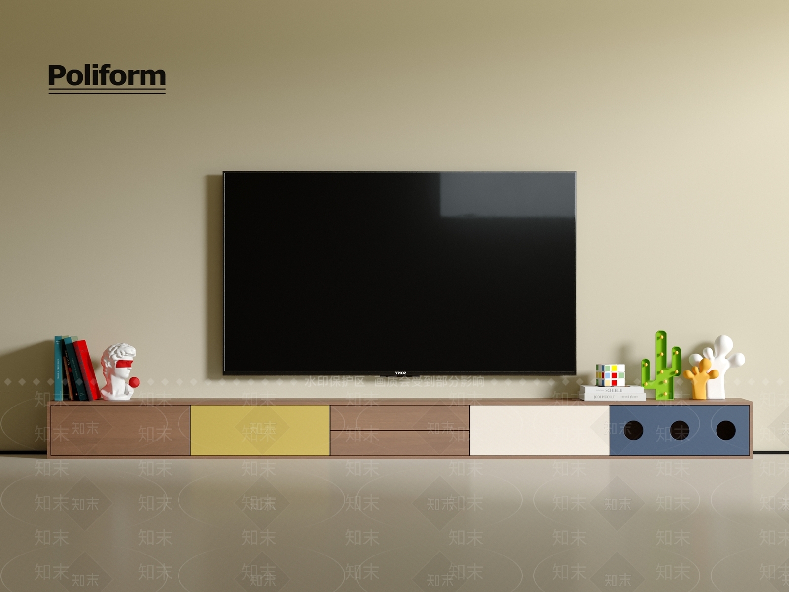 复古奶油电视柜3D模型下载【ID:1200959248】