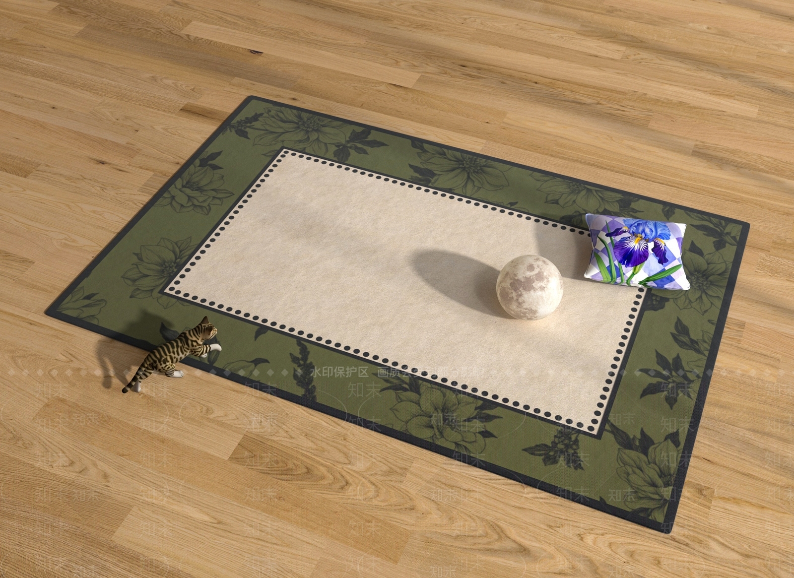 中古法式地毯SU模型下载【ID:1200962862】