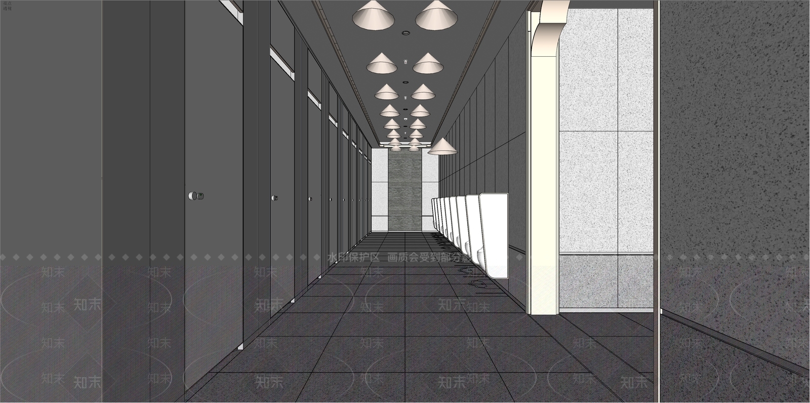 现代简约公共卫生间SU模型下载【ID:1200963028】