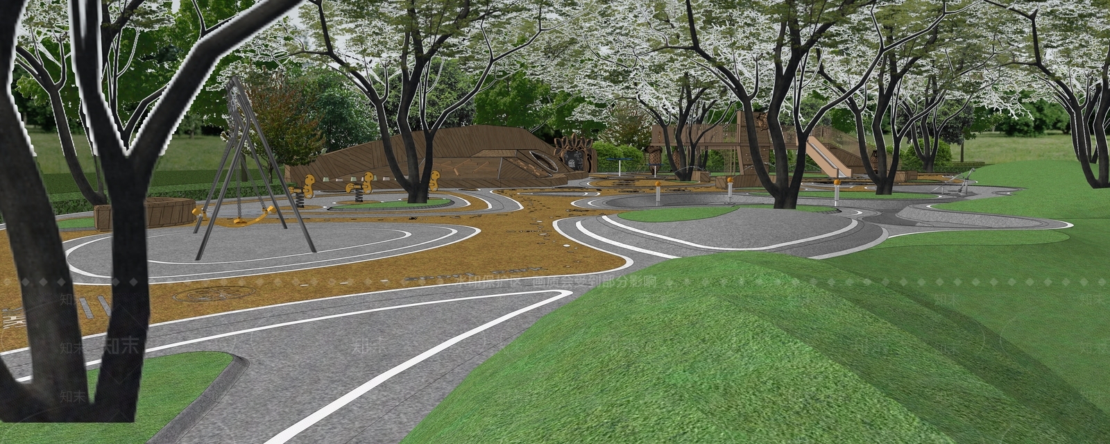 现代景观公园SU模型下载【ID:1200963820】