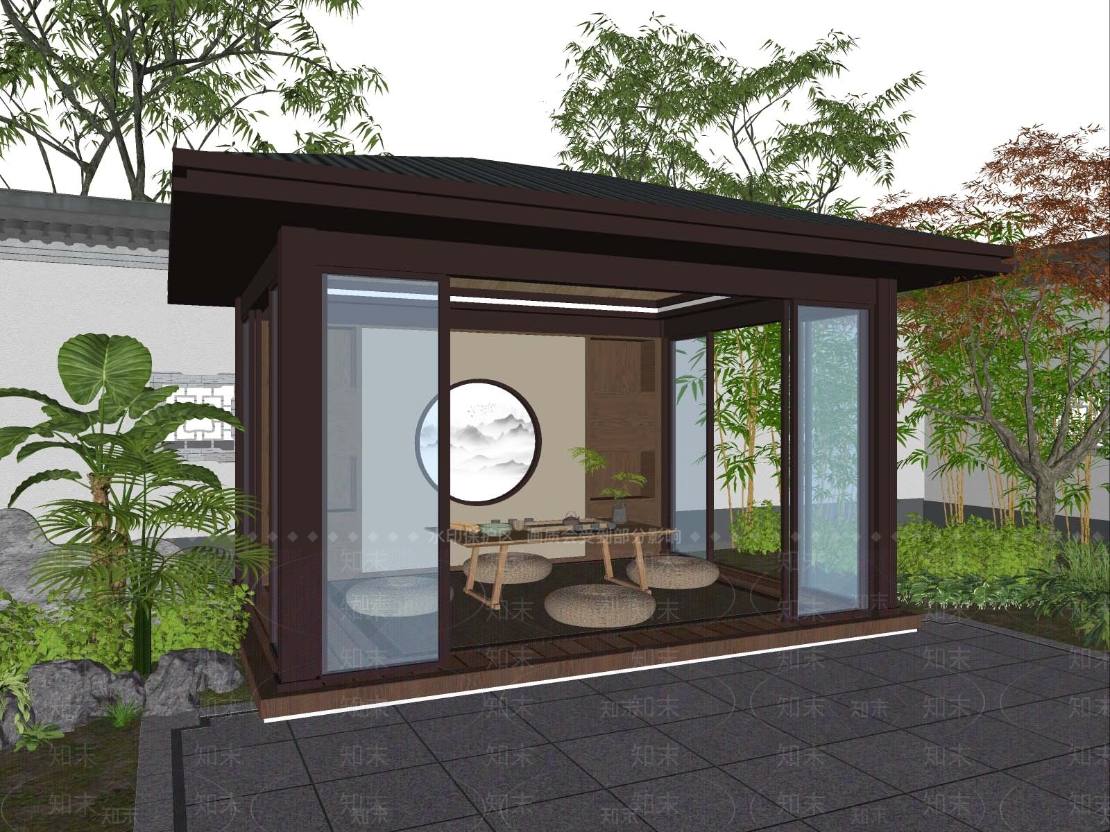 现代新中式其他景观小建筑SU模型下载【ID:1200964730】