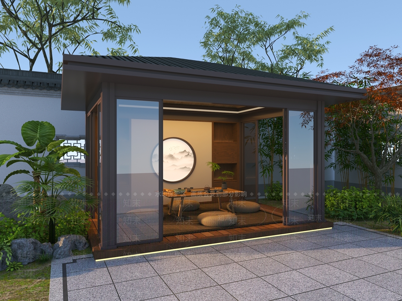 现代新中式其他景观小建筑SU模型下载【ID:1200964730】