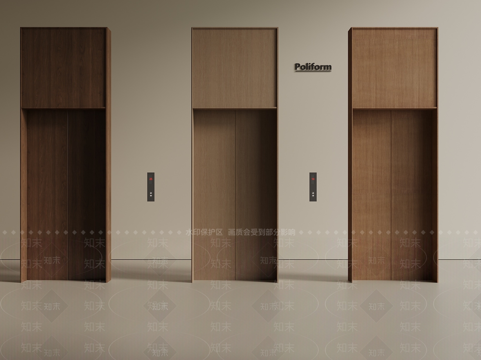 新中式中式电梯间3D模型下载【ID:1200964724】