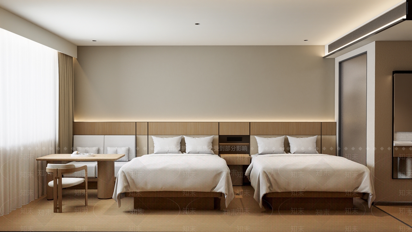 现代酒店客房SU模型下载【ID:1200966219】