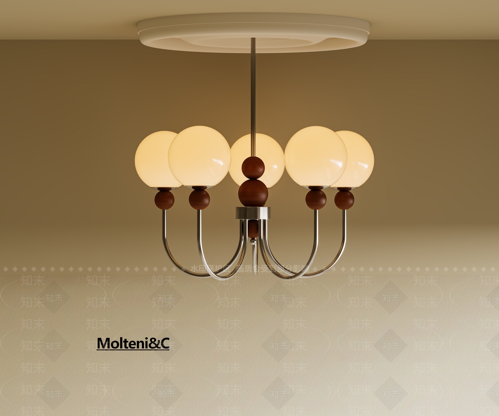 复古中古吊灯3D模型下载【ID:1200968349】