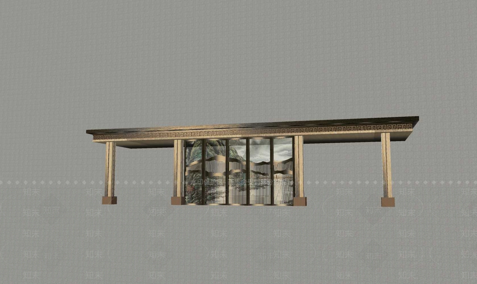 中式廊架SU模型下载【ID:1200971529】