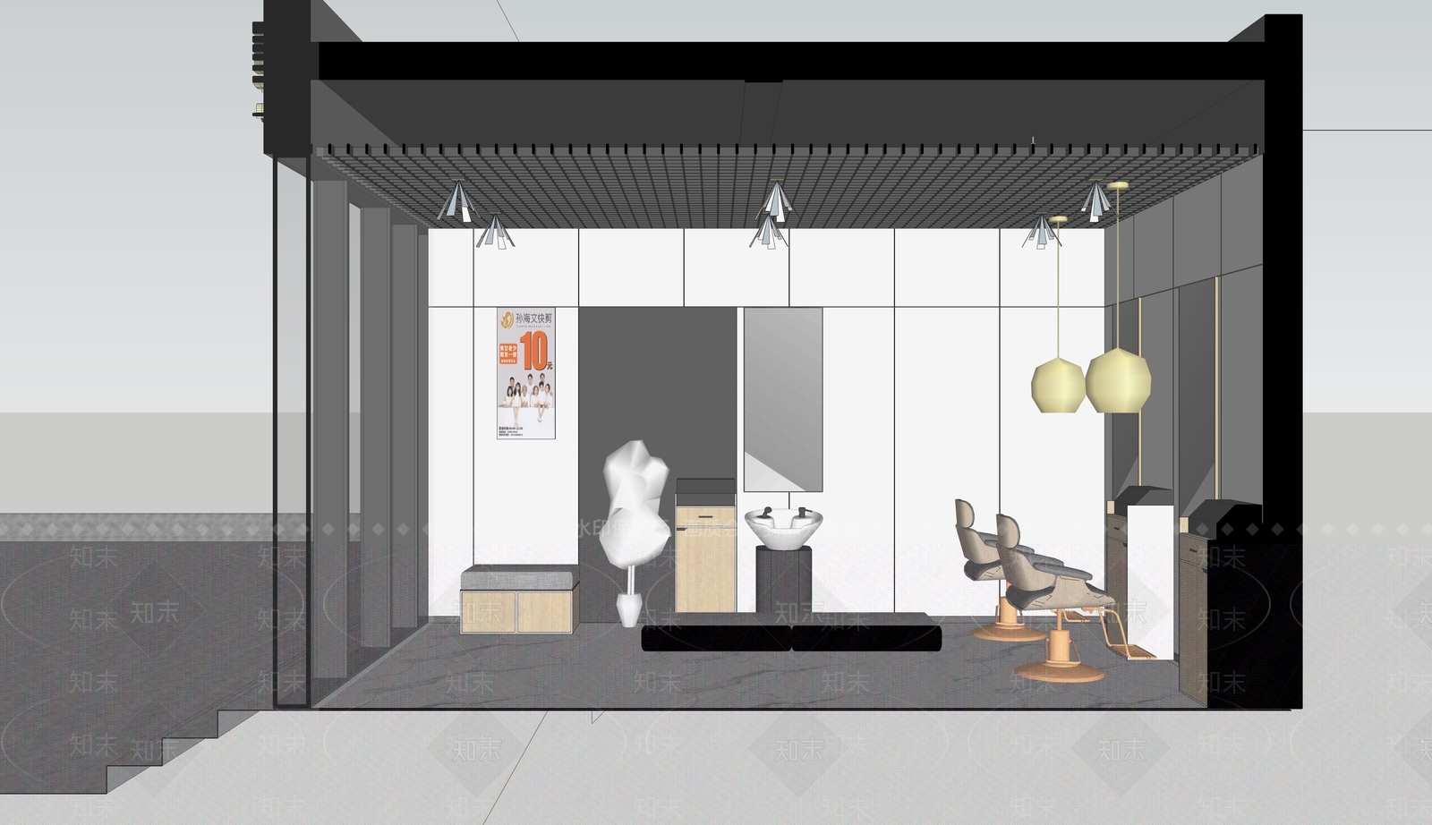 现代美妆店SU模型下载【ID:1200973145】