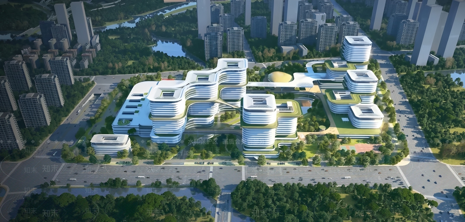 现代简约医院建筑SU模型下载【ID:1200974395】