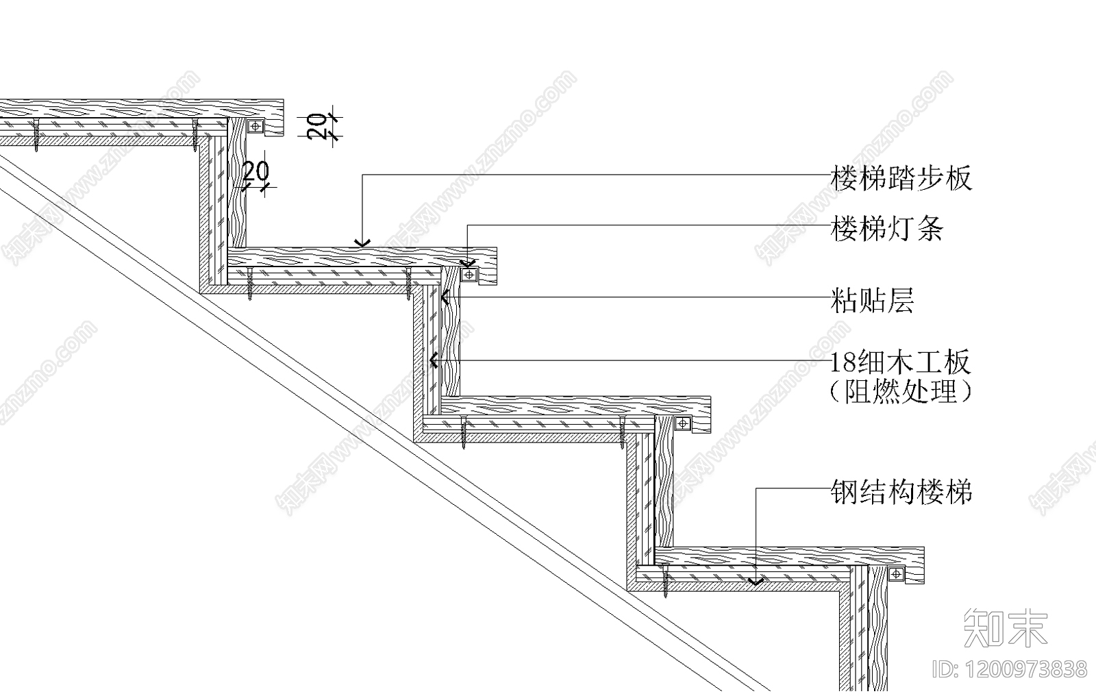 现代新中式楼梯节点施工图下载【ID:1200973838】_知末案例馆